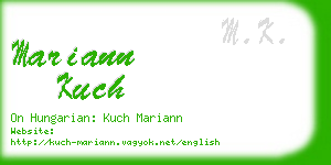 mariann kuch business card